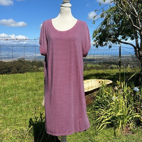 Tommy Bahama Cassia Striped T-shirt Dress Causal Tutti Frutti Small P - Picture 4 of 7